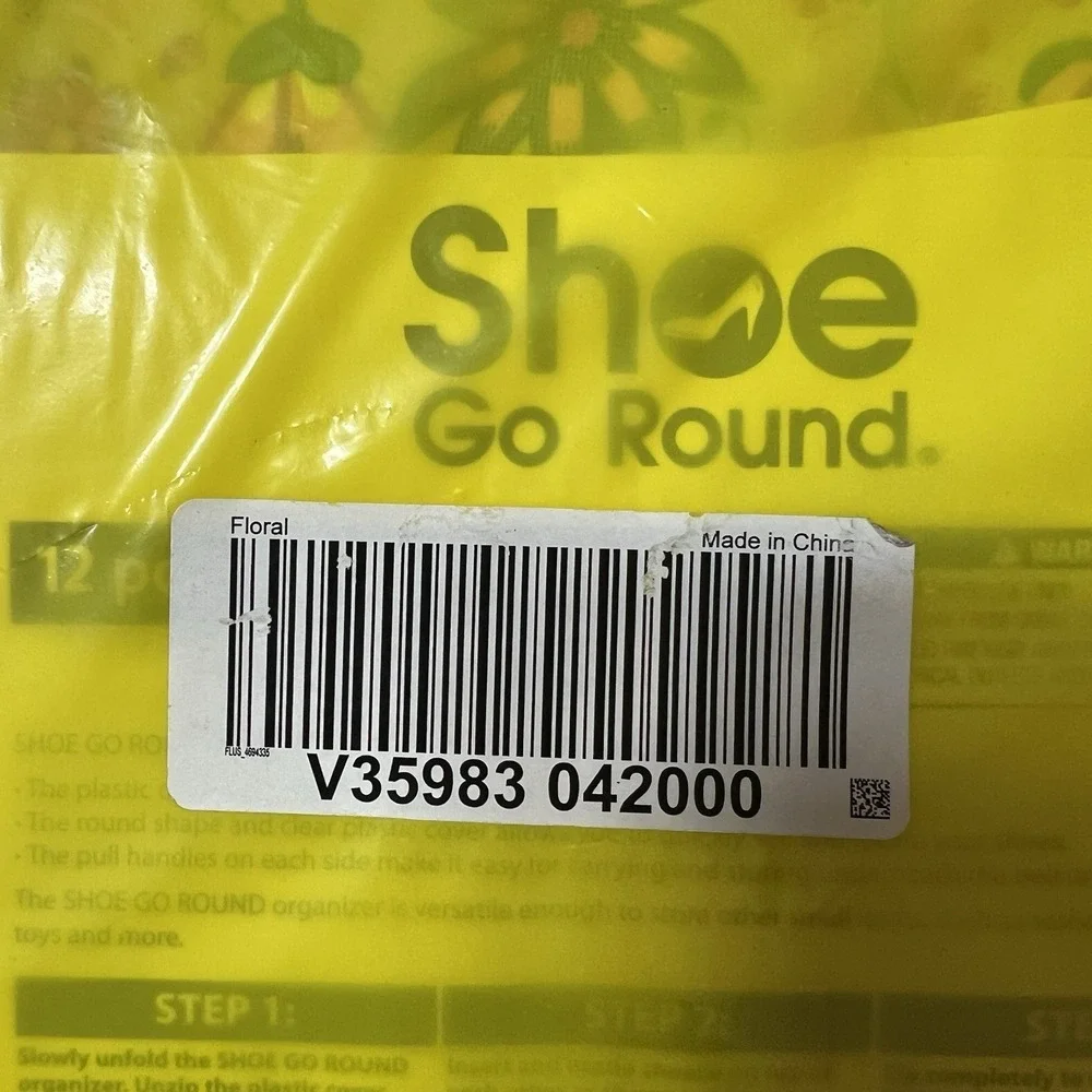 Shoe Go Round Shoe Storage Organizer Floral 12 Pockets New Sealed